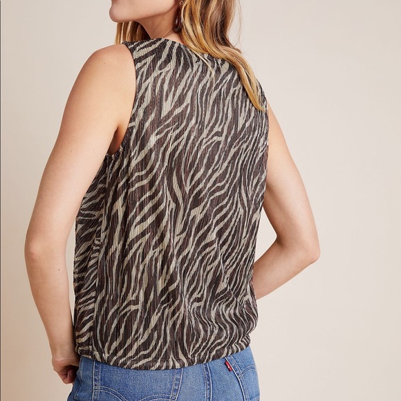 ANTHROPOLOGIE Kasi Shimmer Animal Print Top - Picture 3 of 6